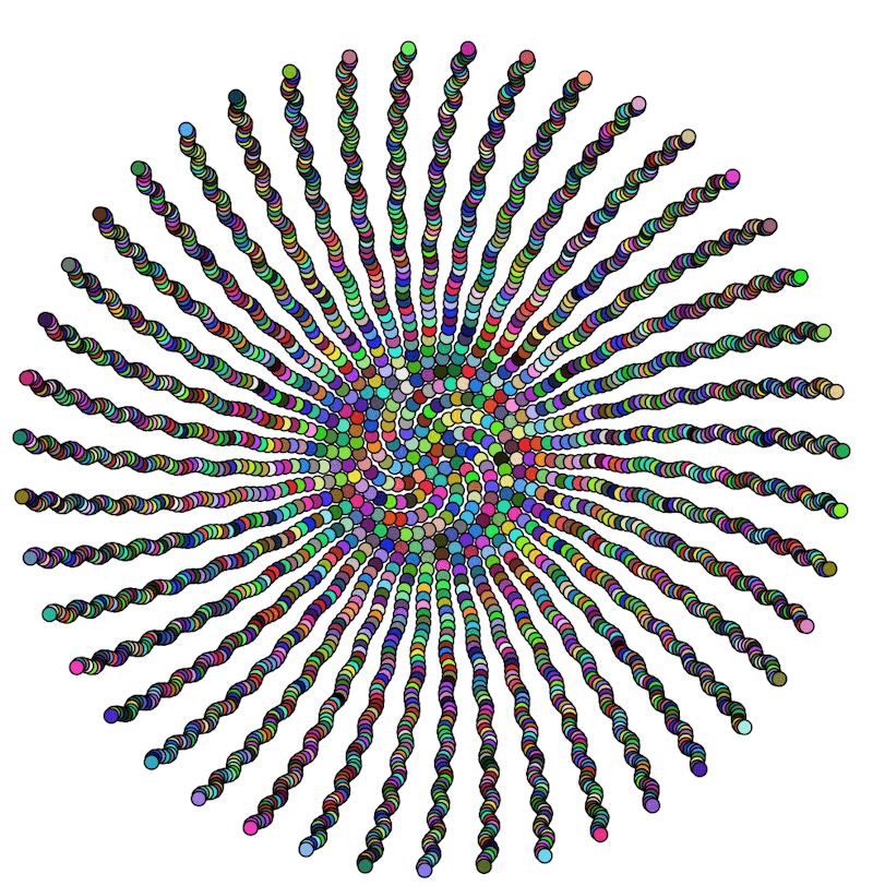 Colorful PhylloTaxis pattern