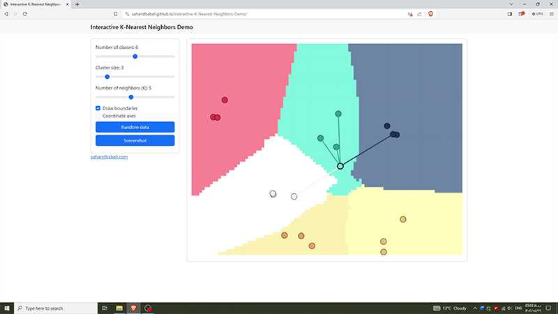 Interactive K-Nearest Neighbors Demo